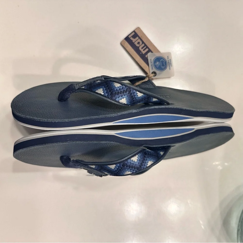Hari Mari Navy Patterned Flip Flops - Picture 3 of 5